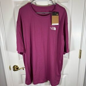New The North Face Men’s T Shirt Short Sleeve XL Relaxed Fit Cotton Purple